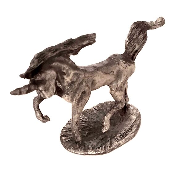 Vintage Pewter Unicorn Miniature Figurine - Picture 1 of 3